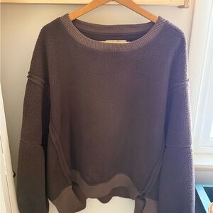 We The Free Dark Brown Crew Neck Sweater